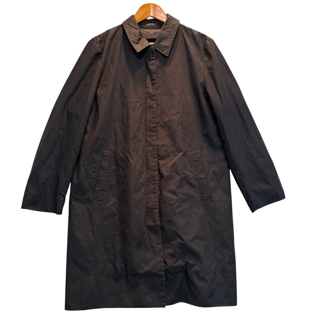 Vintage Barney’s New York Jacket Women Large Black Long Coat Designer Button 90s